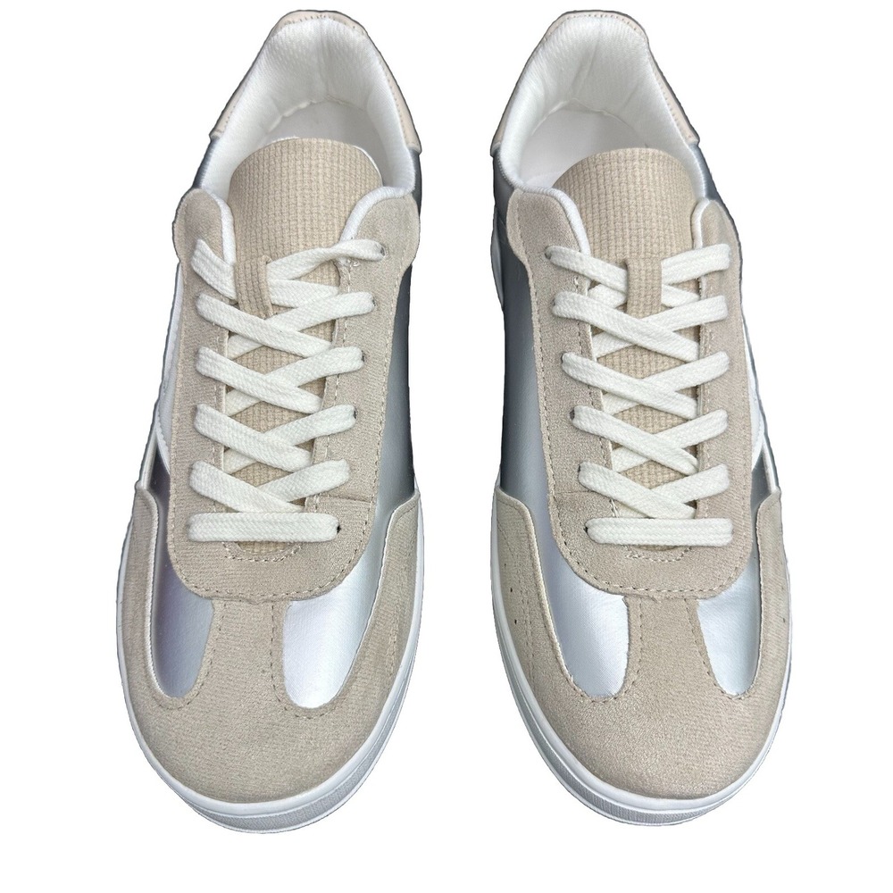 Zodiac Women'sSansa‎ Lace-Up Sneakers Cloud White and Silver Size 8.5 New